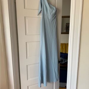 Azazie Light Blue One-Shoulder Maxi Dress